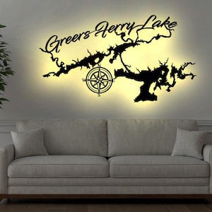 Greers Ferry Lake LED Wall sign USA sticker Picture Deco wall art wood