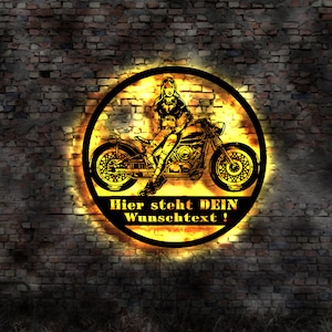 Biker Biker Club Logo Emblema Motorcycle Club Tienda de negocios Tatuaje LED Mural Hot Girl Racer Sign Cafe Chopper Cruiser Workshop Sign