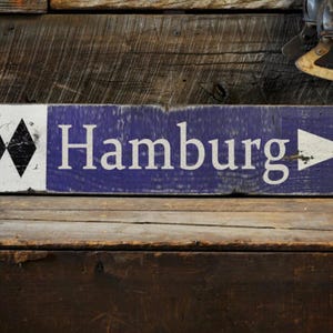 Letrero de madera Skyline Hamburg HH Ciudad hanseática mural mapa de la ciudad mapa plano de la ciudad pegatina de pared calcomanía de pared guía de viaje silueta