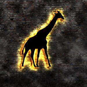 Giraffe animal 3D mural Zoo light sign