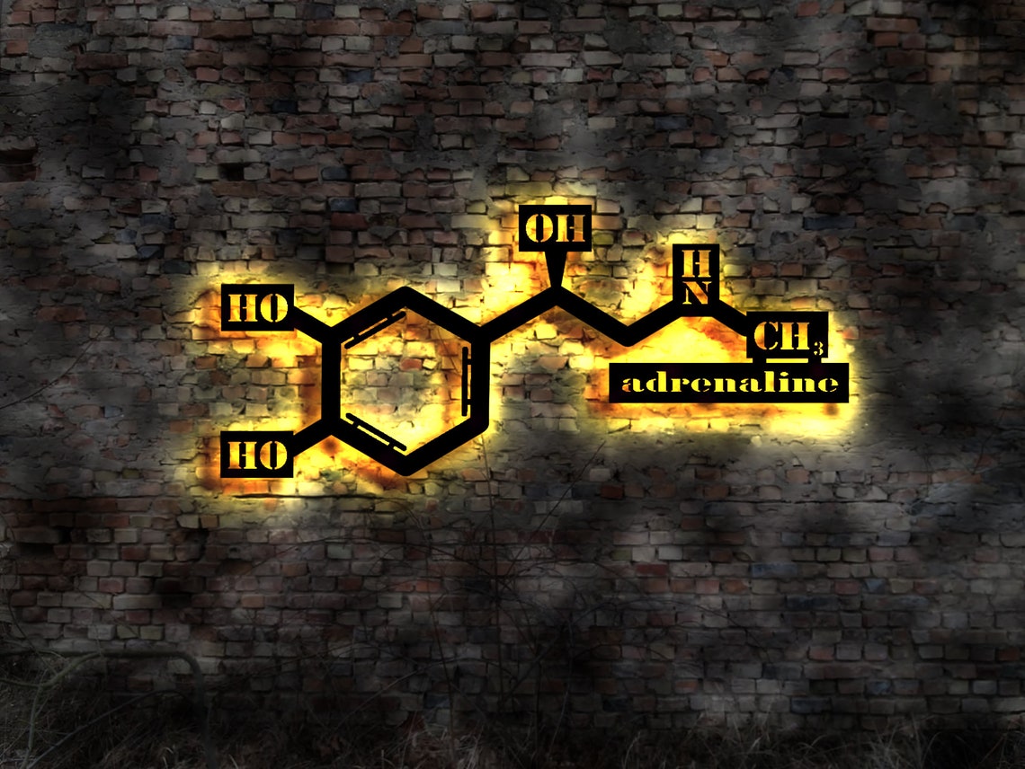 3D LED Sign Wood Chemistry Picture Decoration Molecule Laboratory Flask ...