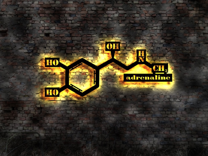 3D LED Sign Wood Chemistry Picture Decoration Molecule Laboratory Flask ...