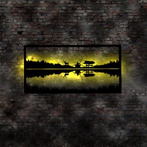 Skyline evening mood sunset LED wall picture wood romantic gift Romanesque neon sign wall sticker travel guide silhouette