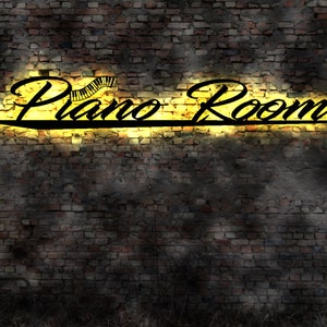Cuadro de pared 3D, sala de Piano, casa de música, soporte para Piano de cola, póster, partituras, armario