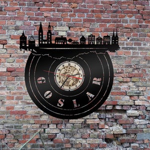 Uhr Wanduhr Bild Goslar Stadt Wanddeko Silhouette Skyline Sticker Wandtattoo