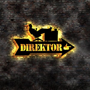 LED illuminated sign director illuminated sign neon sign wooden sign director&#39;s room neon sign indirect light