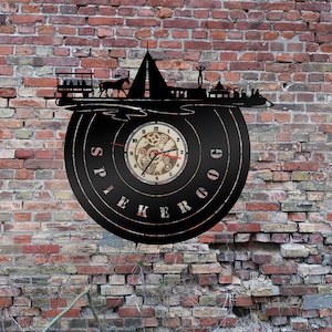 Spiekeroog Wall Clock Clock Wooden Clock Clocks Dial Clock Wood Wristwatch Skyline Silhouette Island Sticker