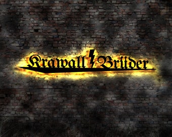 Krawall Brüder illuminated sign illuminated advertising sign wall sign neon advertising sign no metal sign LED illuminated lettering