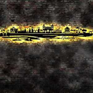 Skyline Fidschi Fiji Inseln LED Wandbild Holz Stadt AK Karte Map Stadtplan Wandsticker Leuchtbild Wandtattoo Reiseführer Silhouette Inseln