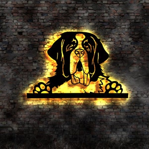 3D LED St. Bernard Puppy Puppy Book Dog Breeding Breeder Harness Food Bowl Leash Treats Collar Stuffed Dog Plush Toy