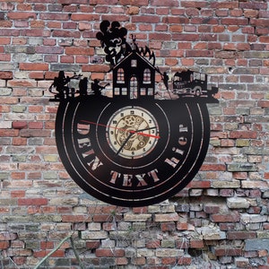 Orologio da parete orologio in legno quadrante orologio FFW 112 vigili del fuoco professionisti vigili del fuoco volontari effetto 3D adesivo murale libro mappa della città mappa