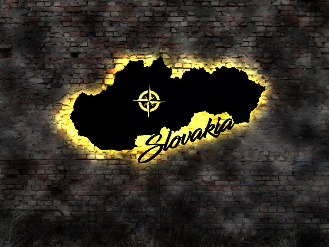 Skyline Slovakia Slovakia LED Mural Wood City AK Map Wall Sticker ...