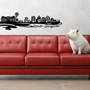 Skyline Ribnitz Damgarten  LED Wandbild Holz Stadt AK Karte Map Stadtplan Wandsticker Leuchtbild  Wandtattoo Reiseführer Silhouette