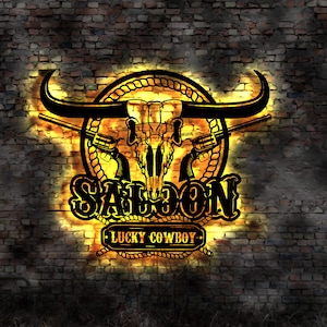 Saloon Kneipe Saloontür Schild Neonreklame no Blechschild Ranger sign Cowboy Hut Western T-shirt Fahne Flagge 3D Aufkleber Filme Italo