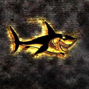 Hai Shark 3D LED Mural Book Breeding Fish Ornamental Fish Predatory Fish Sea White Sign LED Sticker Logo Book Company Sign Illuminated Sign