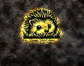 LED Schild Sign  Leuchtreklame Igel  Nachtlicht Baby Kinderlampe