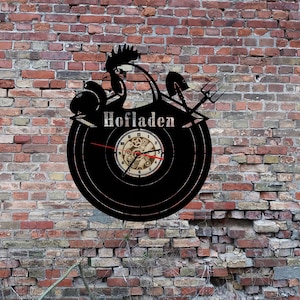Wall Clock Clock Farm Shop Farmers Market Farm Agriculture Sign Display Decoration Wall Sticker Decoration Poster Picture Poster LED Mural Pitchfork