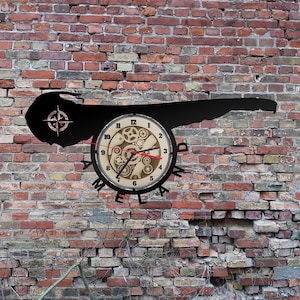 Uhr Wanduhr Bild Insel Ameland Umriss Wanddeko Silhouette Skyline Sticker Wandtattoo