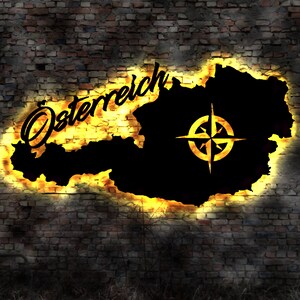 Bild Österreich Austria Land Wien Umriss Silhouette Karte Map Schild Wanddeko Aufkleber