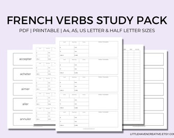 french conjugations etsy ireland