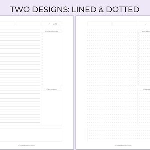 Language Note Taking Template | Lined & Dotted | 4 Sizes | A4, A5, US ...