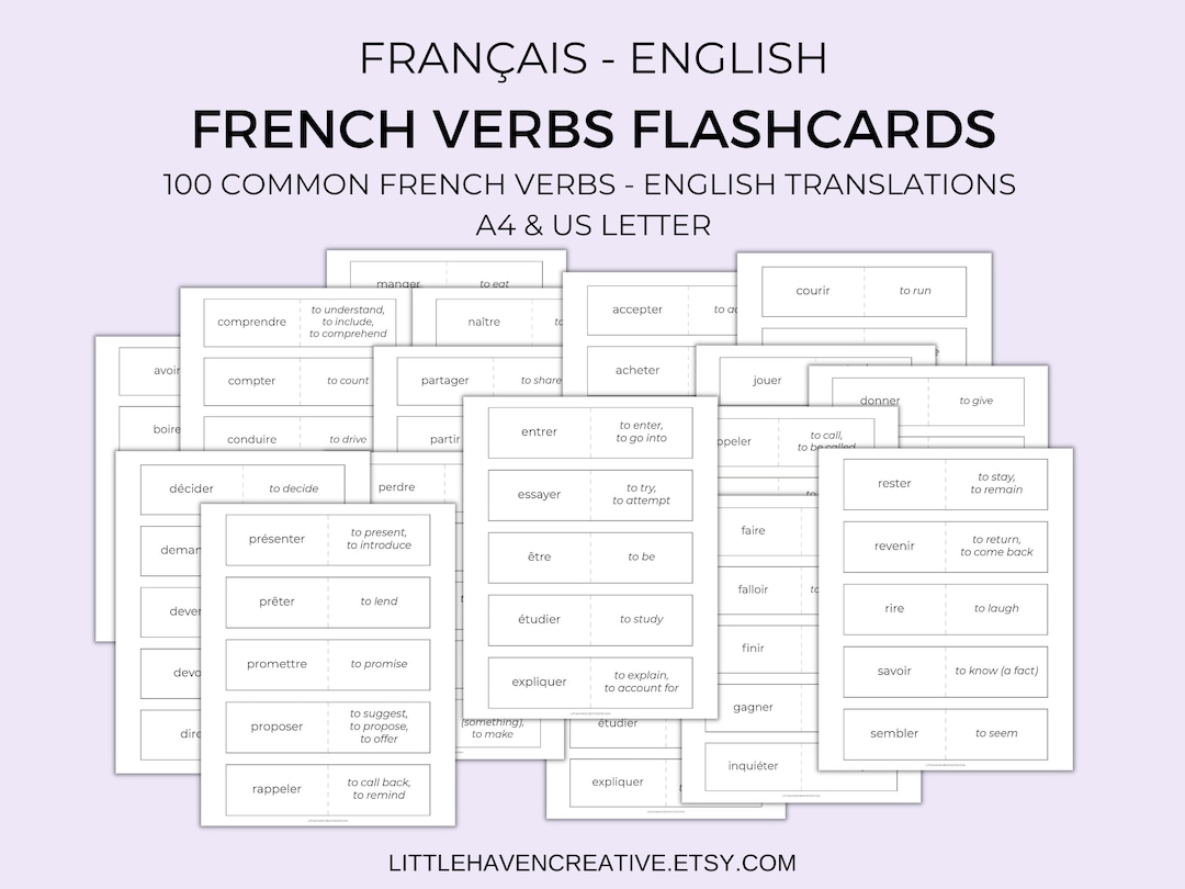 The French Verb Conjugation Flashcards You Can Print Today - c4v5edy