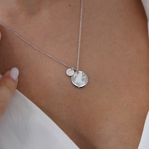 Personalize Gold Initial Disc Necklace, Custom Holiday Gift for Her, Minimalist Symbol Necklace, Custom Multiple Letter Necklace