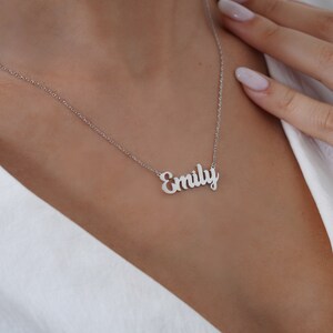 Custom Name Necklace for Her, Personalized Christmas Gift for Mom, Charm Letter Necklace, Dainty Name Necklace