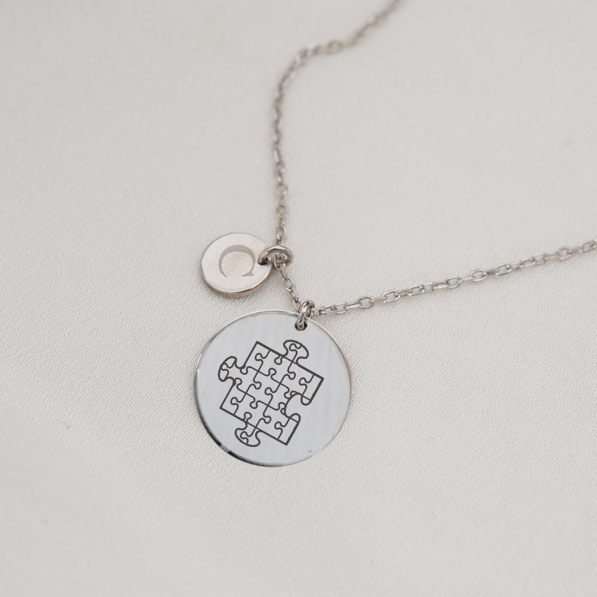 Iniitials Autism Necklace 14k Gold Autism Mom Necklace Etsy