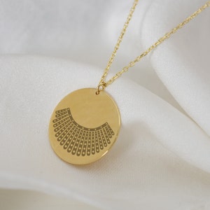 Dissent Collar Necklace for Women, Personalized 14k Gold Ruth Bader Ginsburg Necklace, I dissent, RBG Collar,Feminist Necklace,Supreme Court