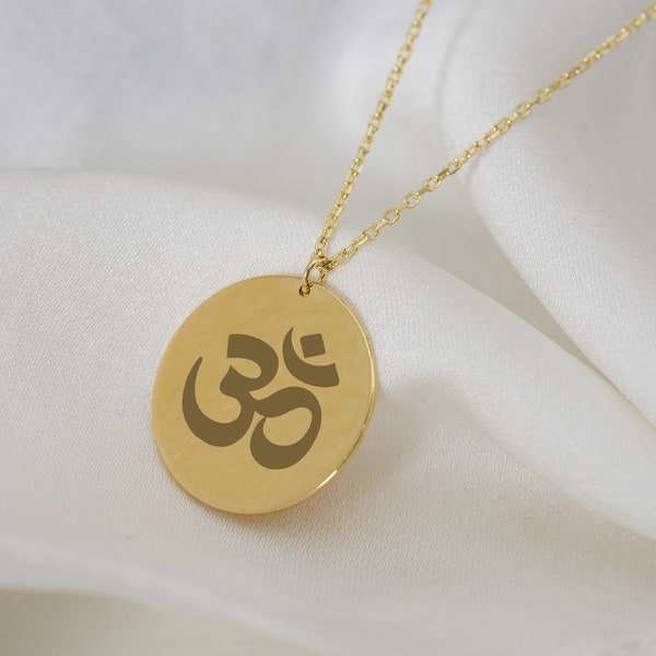 Om Necklace, Enso Necklace, Zen Necklace, Personalized 14k Gold Om Necklace, Aum Necklace, Silver Om Pendant, Ohm Necklace Yoga, Om Jewelry