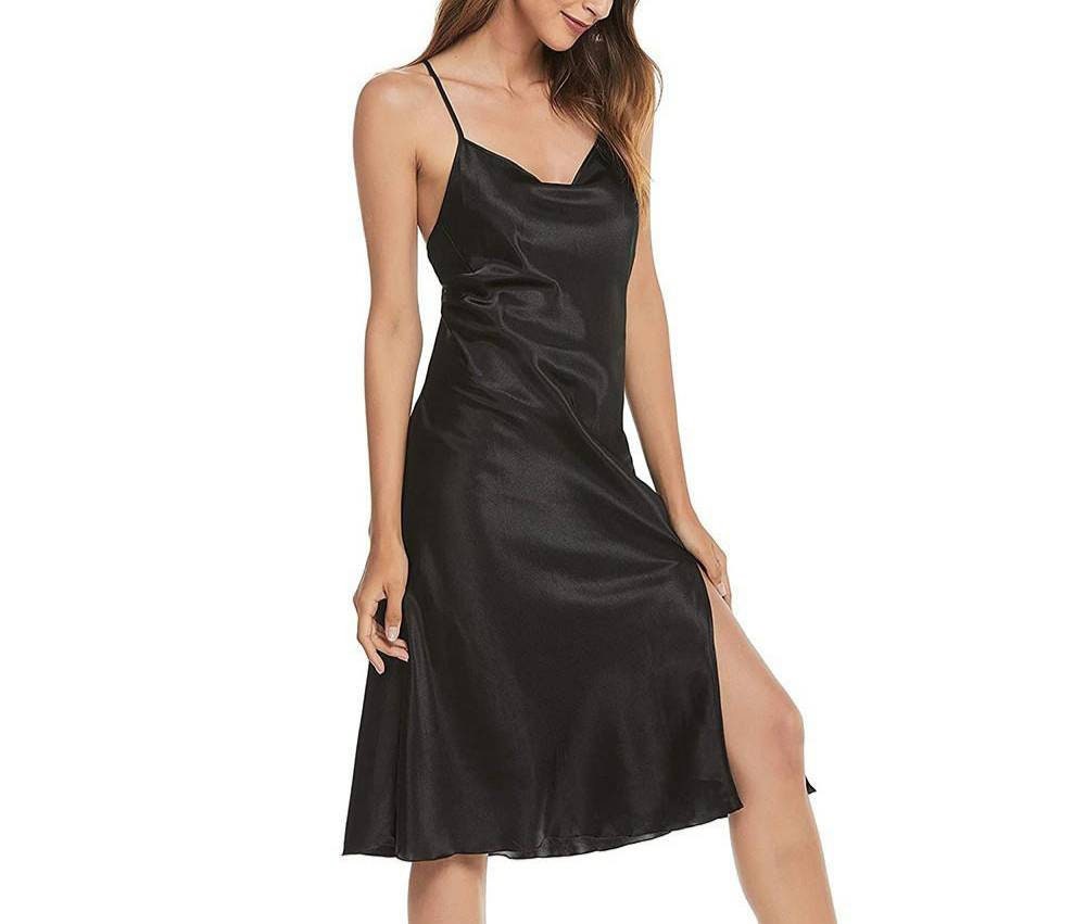 Night dress black colour cheap