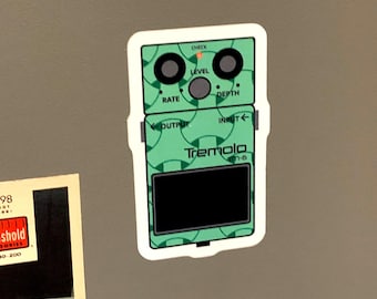 Tremolo Guitar Pedal Sticker - Glossy Vinyl Laptop Decal