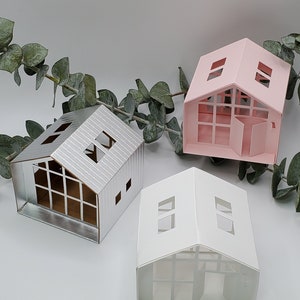 3D Paper House SVG, Modern Barn, Holiday Ornament and Decor