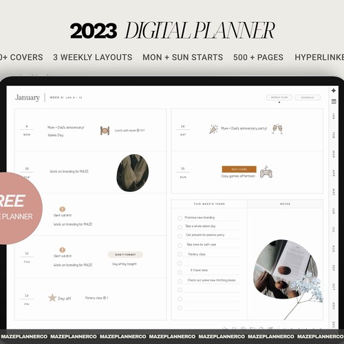 2023 Digital Weekly Planner 2023 Ipad Goodnotes Notability Etsy