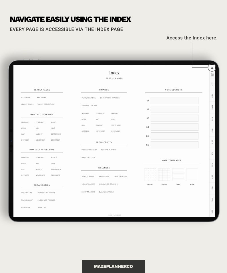 2022 Digital Planner for Goodnotes DATED Digital Planner Etsy UK