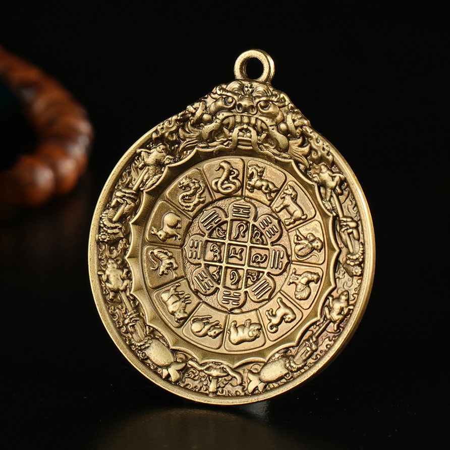 IY-18KTibetan Totem Dreamcatcher Necklace Temple Blessing Feng Shui Lucky  Charm Pendant Copper Necklace for Men and Women Never Fades