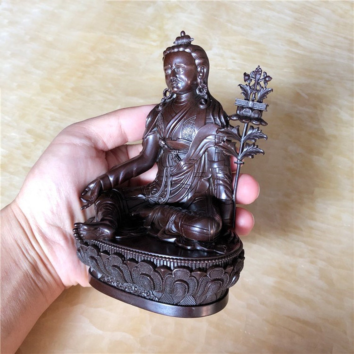 Jigme Lingpa Oxidized Copper Statue Exquisitely Carved Perfect Etsy