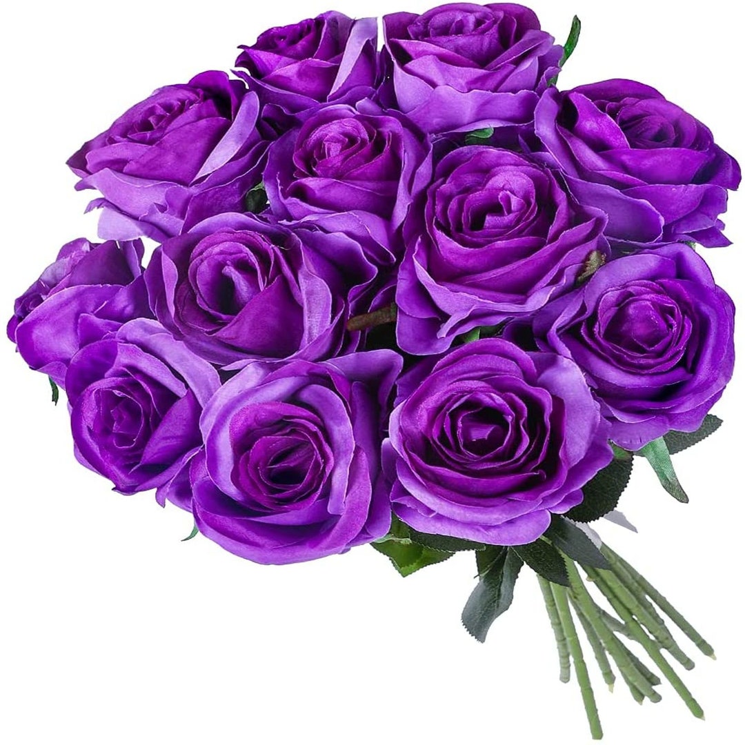 Artificial Black Roses Realistic Single Stem Flowers Silk Etsy