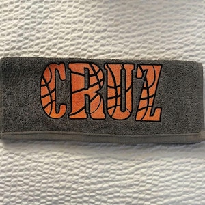 Personalized Basketball themed towels
