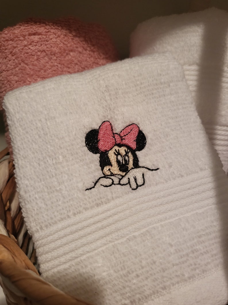 Mickey Mouse and Minnie Mouse Hand Towels Etsy