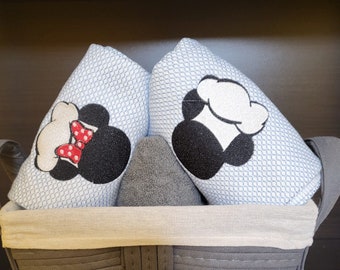 Chef Mickey and Minnie Embroidered towel.