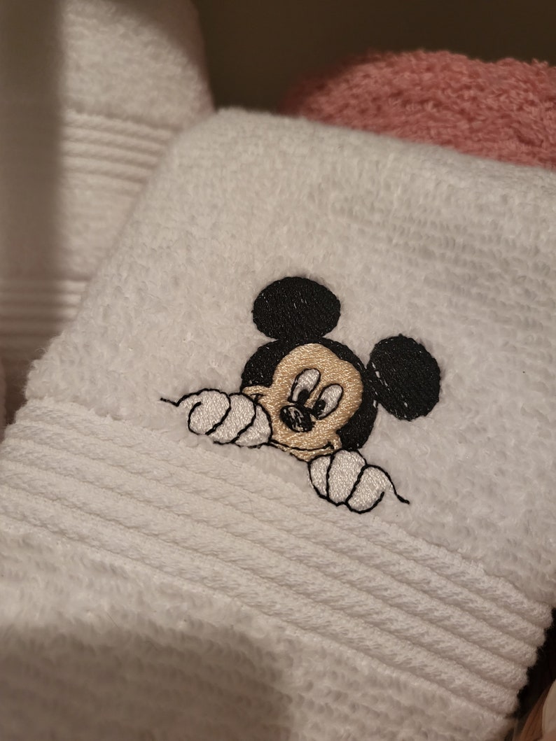 Mickey Mouse and Minnie Mouse Hand Towels Etsy