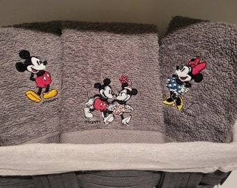 Serviettes Mickey et Minnie Grey
