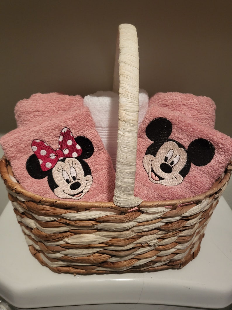 Mickey Mouse and Minnie Mouse Towels Etsy