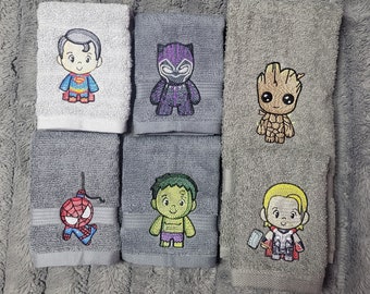 Embriodered Baby Hero towels