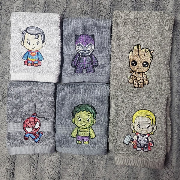 Embriodered Baby Hero towels