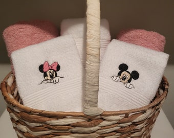 Mickey Mouse and Minnie Mouse hand towels