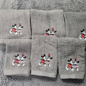 Baby Bath Towel In Mickey Mouse Character Grey Color