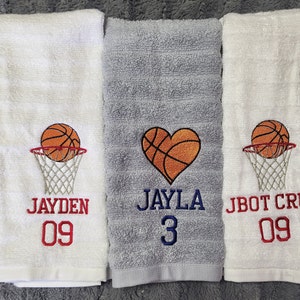 Personalized Basketball themed towels